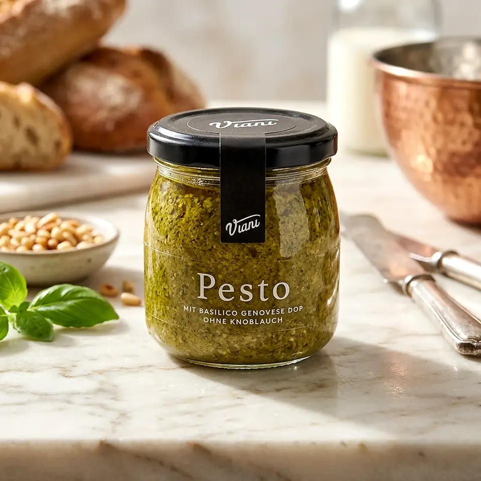 Pesto mit basilico genovese Dop ohne Knoblauch